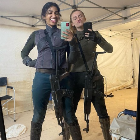 Varada Sethu with the cast member Faye Marsay of the TV series Andor.